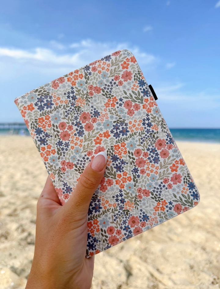 Watercolor Floral Kindle Case with Stand & Hand Strap