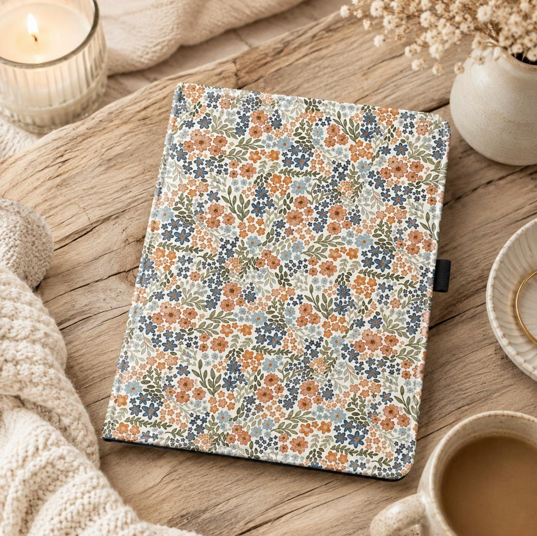 Watercolor Floral Kindle Case with Stand & Hand Strap