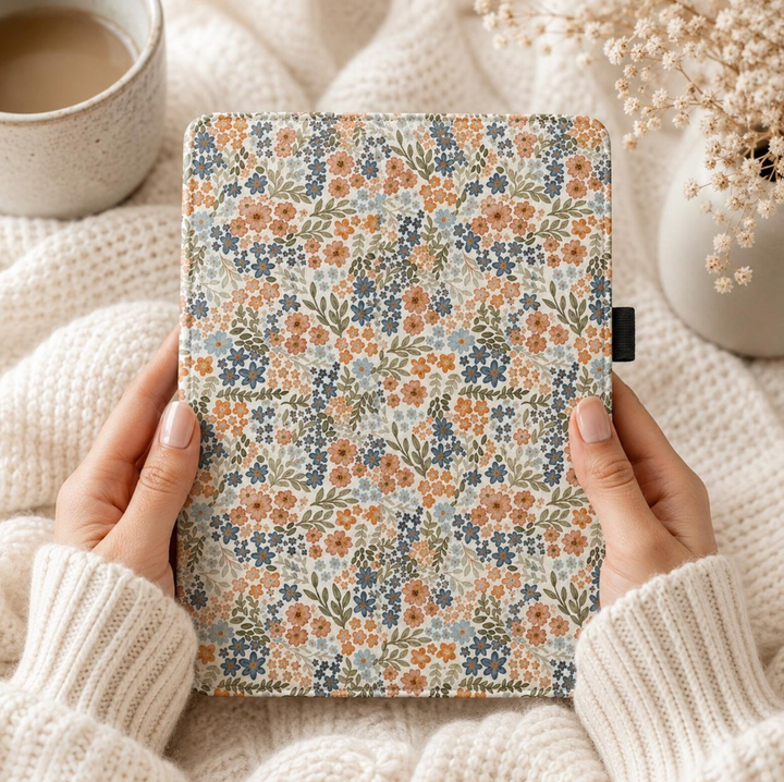 Watercolor Floral Kindle Case with Stand & Hand Strap