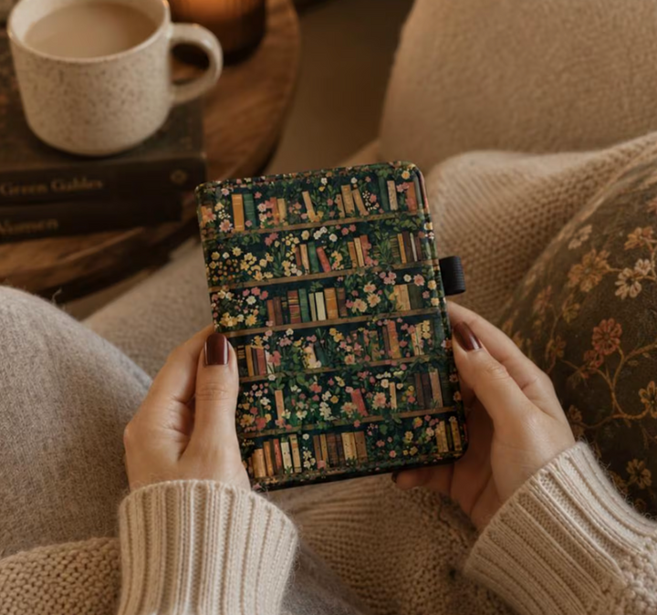 Cozy Library Kindle Case with Stand & Hand Strap