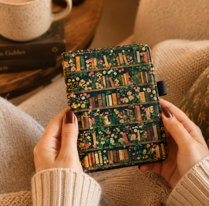 Cozy Library Kindle Case with Stand & Hand Strap