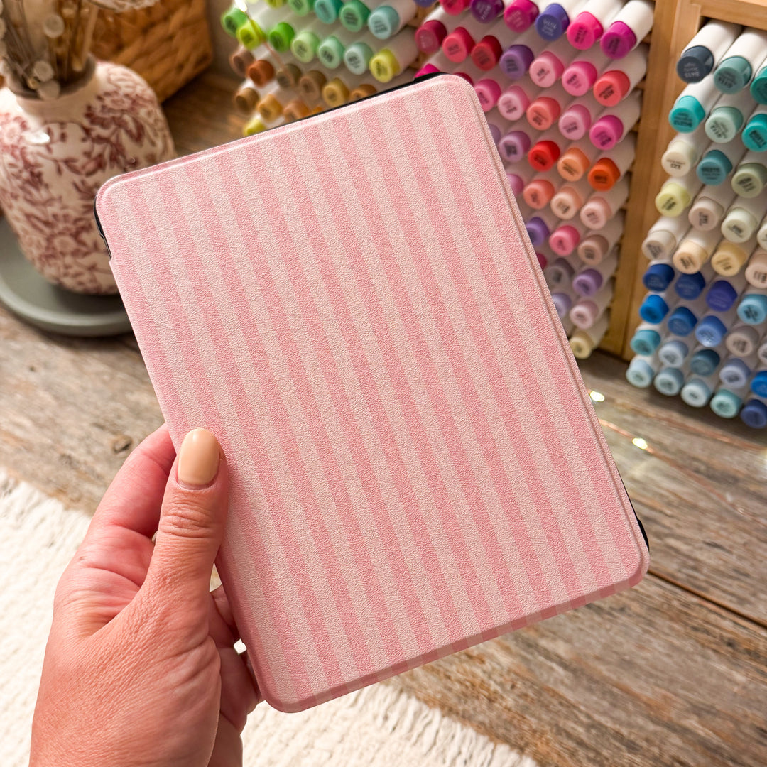 Soft Pink Stripes Kindle Case for 12th Gen Paperwhite & Colorsoft