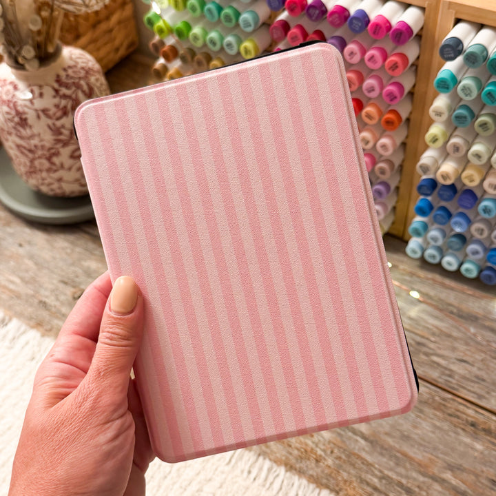 Soft Pink Stripes Kindle Case for 12th Gen Paperwhite & Colorsoft