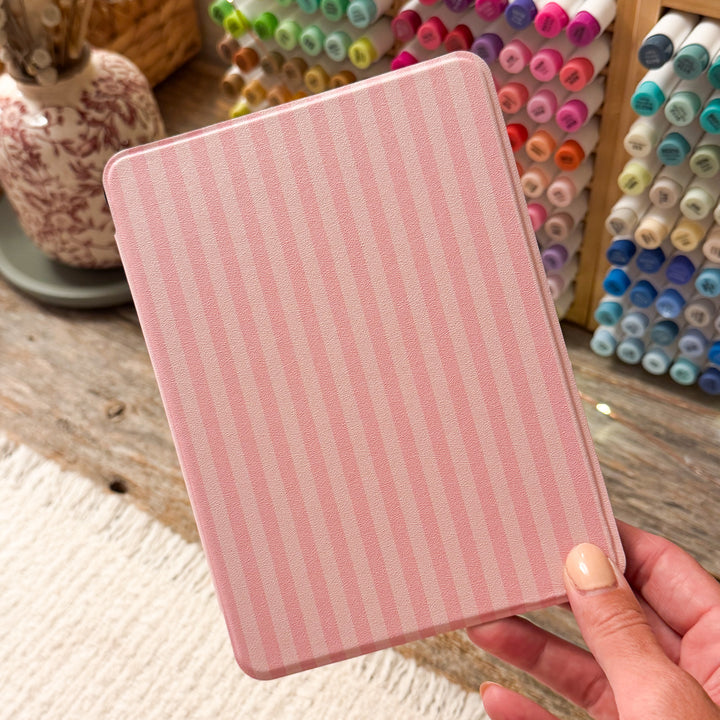 Soft Pink Stripes Kindle Case for 12th Gen Paperwhite & Colorsoft