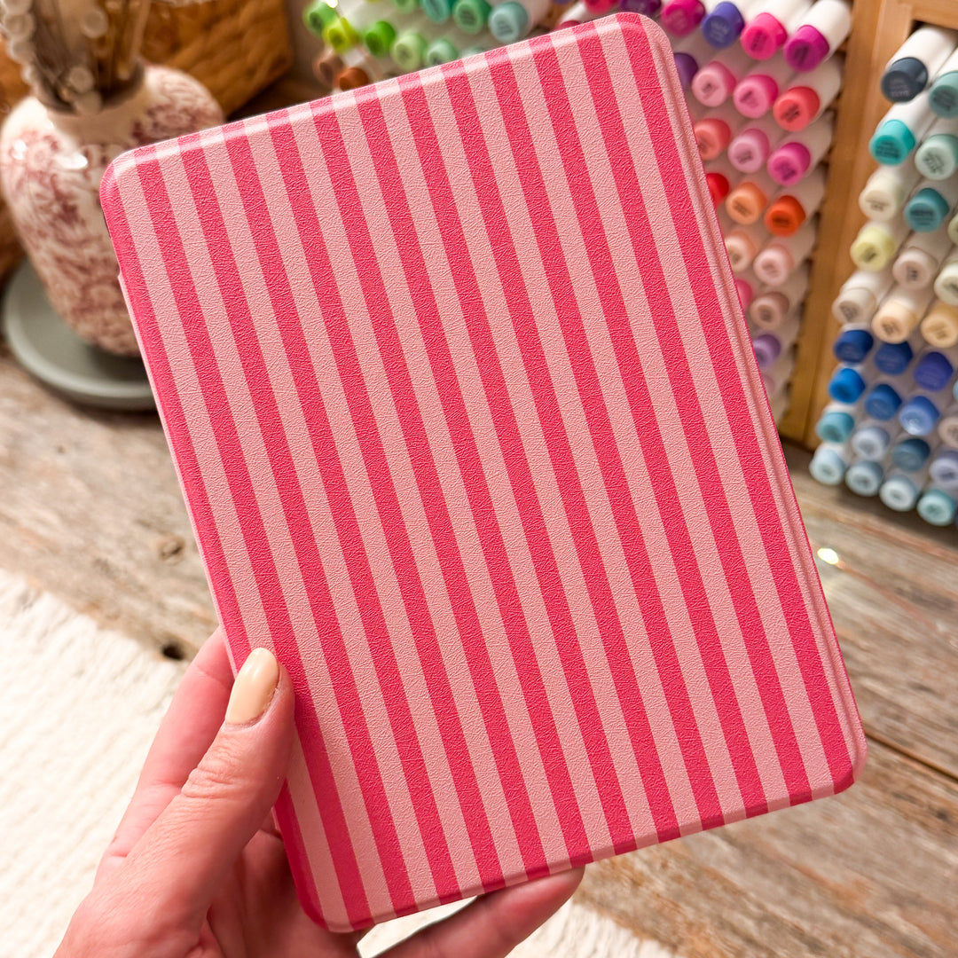 Hot Pink Stripes Kindle Case for 12th Gen Paperwhite & Colorsoft