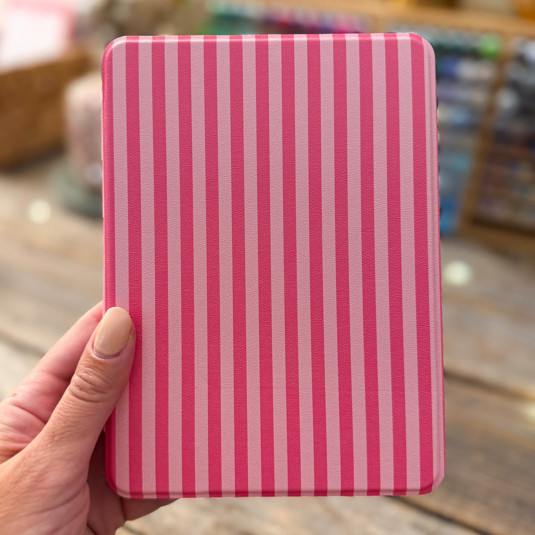 Hot Pink Stripes Kindle Case for 12th Gen Paperwhite & Colorsoft