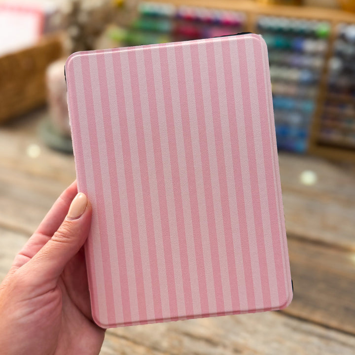 Soft Pink Stripes Kindle Case for 12th Gen Paperwhite & Colorsoft