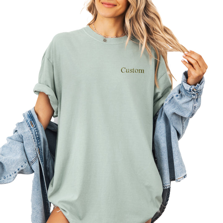 Custom Embroidered Comfort Colors T-shirt, Short Sleeve