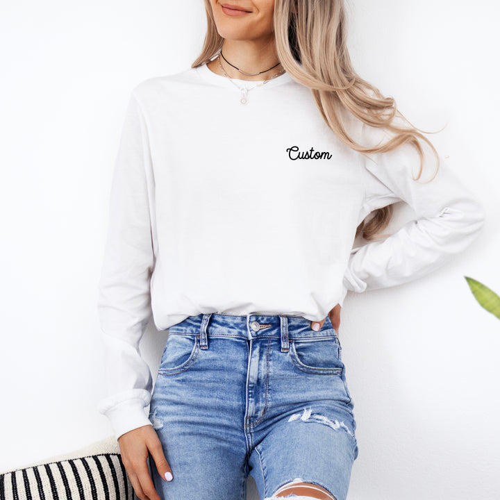 Custom Embroidered Gildan Long Sleeve T-shirt