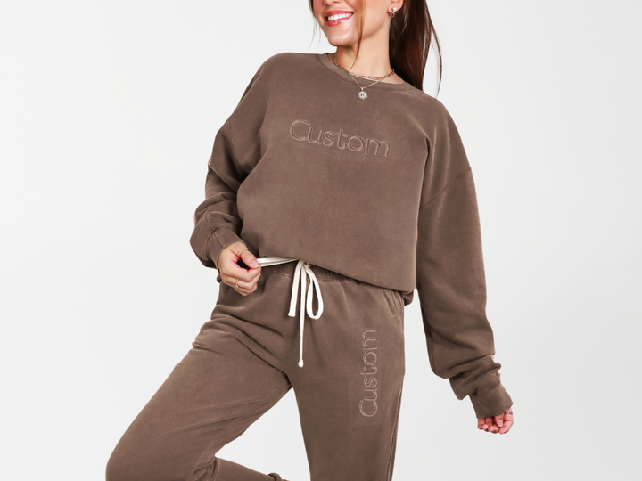 Embrodiered Lightweight Fleece Sweatpants by Comfort Colors