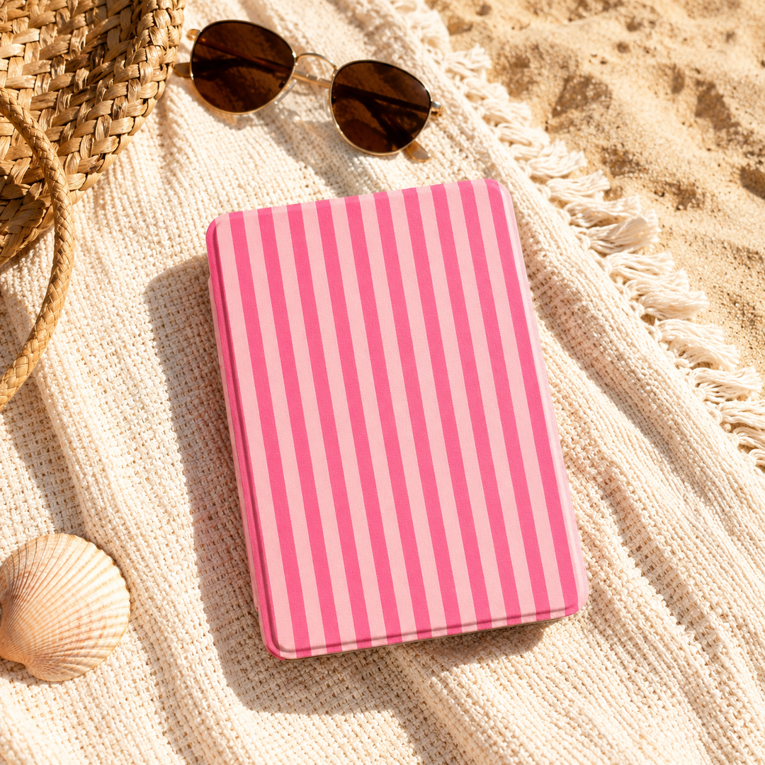 Hot Pink Stripes Kindle Case for 12th Gen Paperwhite & Colorsoft