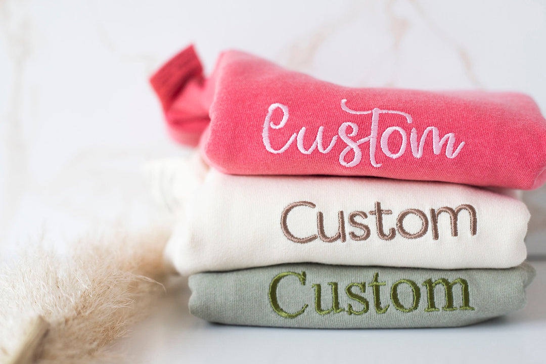 Custom Embroidered Comfort Colors T shirt, Custom Embroidered Tshirt, Embroidered Tee, Embroidered T Shirt, Personalized ACP97C X