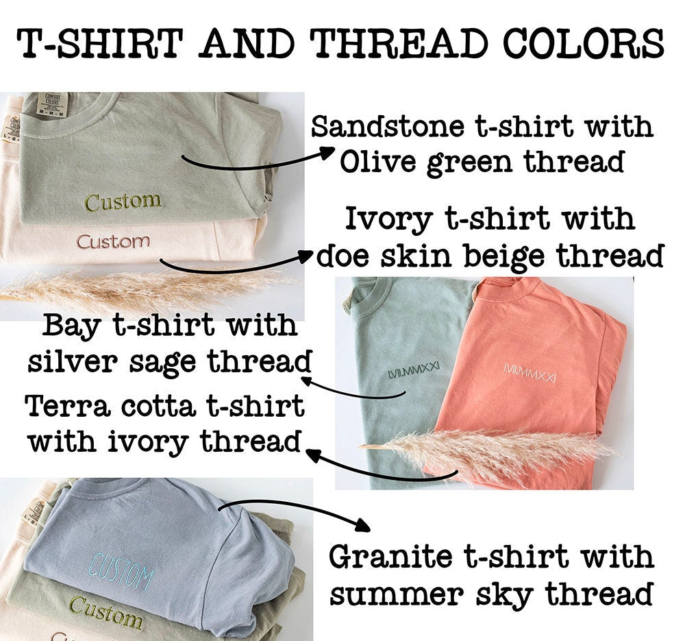 Custom Logo Embroidered Comfort Colors T shirt, Custom Embroidered T-shirt, Embroidered Tee, Custom Embroidered T Shirt, Business Logo, 97