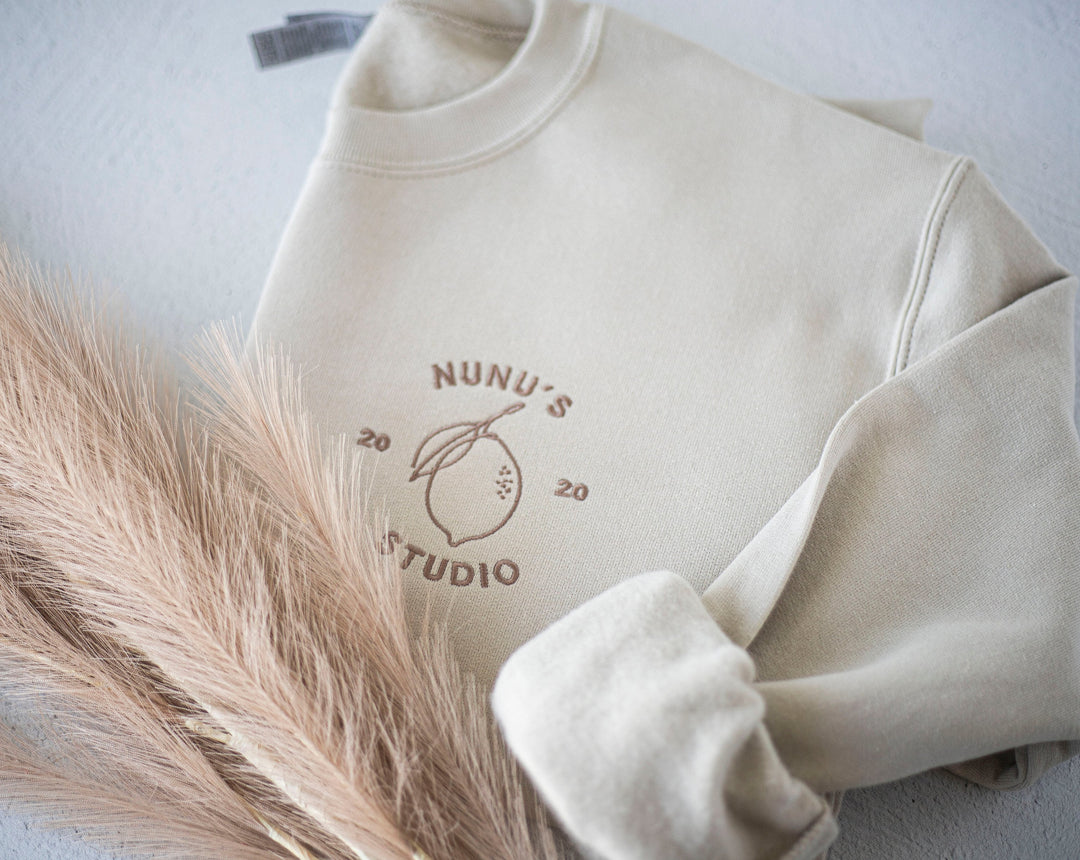 Custom Logo Embroidered Crewneck Sweatshirt, Business Logo Embroidered Sweatshirt, Business Logo Sweatshirt, Custom Logo Sweatshirt, 97X