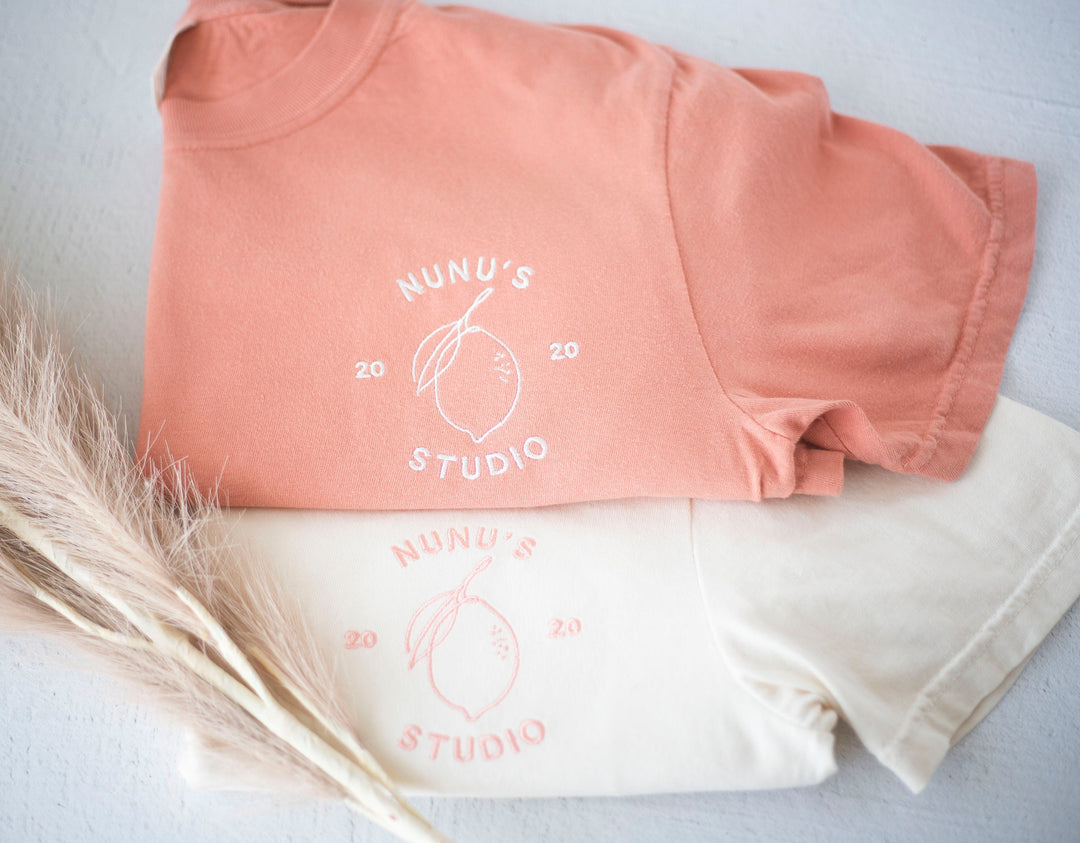Custom Logo Embroidered Comfort Colors T shirt, Custom Embroidered T-shirt, Embroidered Tee, Custom Embroidered T Shirt, Business Logo, 97