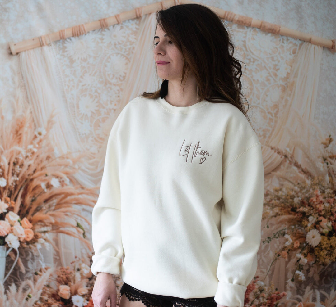 Embroidered Women's Crewneck Sweatshirt, Cute Gifts for Women, Motivational Quote Sweatshirt, Trendy Embroidered Sweatshirt, Gifts Mom X