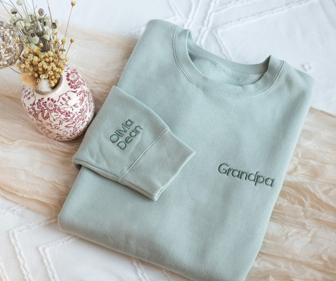 Custom Gifts for Dad, Personalized Father's Day Gifts, Custom Grandfather Gift, Embroidered Dad Sweatshirt, First Fathers day gift, PRP97C X