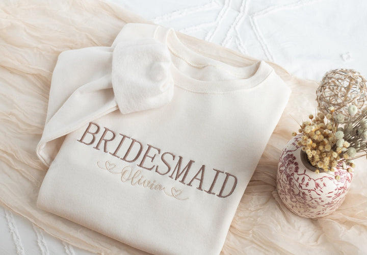 Embroidered Bridesmaid Sweatshirt, Maid of Honor Gifts, Bridal Party Gifts, Bachelorette Party Sweatshirt, Bridesmaid Proposal BPC250C X