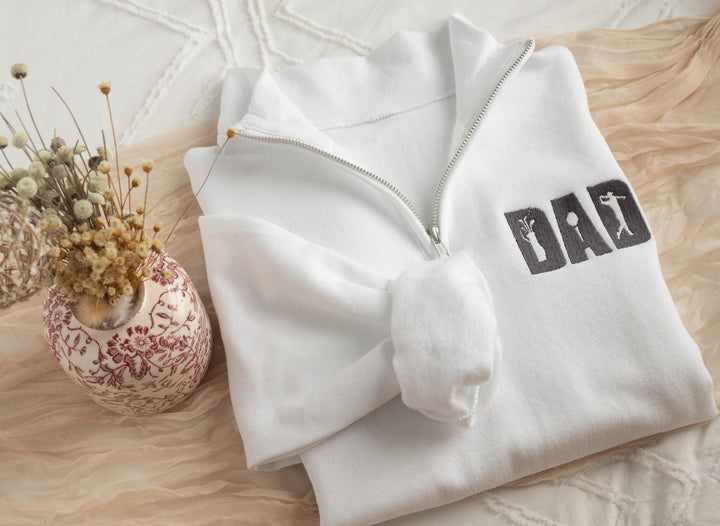 Embroidered Golfer Dad Quarter Zip Sweatshirt, Golf Dad Gifts, Golfer Gifts, Gift for Husband, Father's Day Gifts, Golf Dad GOLF-P-97
