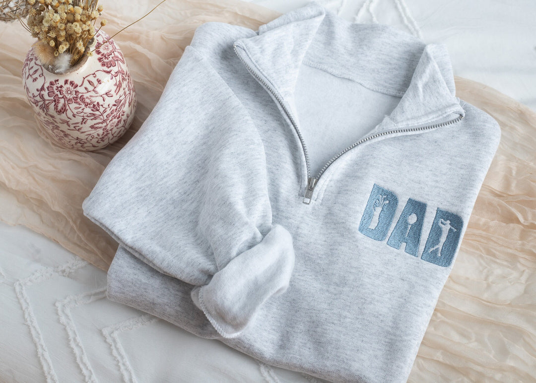Embroidered Golfer Dad Quarter Zip Sweatshirt, Golf Dad Gifts, Golfer Gifts, Gift for Husband, Father's Day Gifts, Golf Dad GOLF-P-97