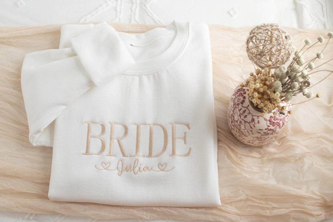Embroidered Bride Sweatshirt, Personalized Bride Gifts, Bridal Shower Gift, Bride Be Gift, Future Mrs Gifts, Honeymoon Sweatshirt BPC250C X