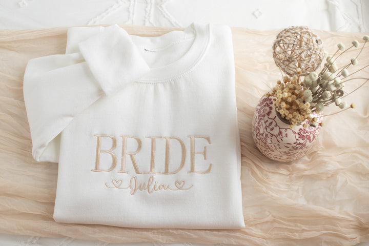 Embroidered Bride Sweatshirt, Personalized Bride Gifts, Bridal Shower Gift, Bride Be Gift, Future Mrs Gifts, Honeymoon Sweatshirt BPC250C X