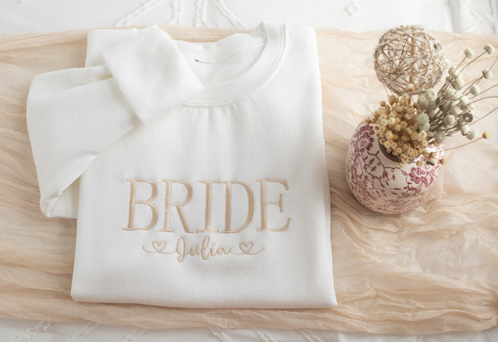 Embroidered Bride Sweatshirt, Personalized Bride Gifts, Bridal Shower Gift, Bride Be Gift, Future Mrs Gifts, Honeymoon Sweatshirt BPC250C X