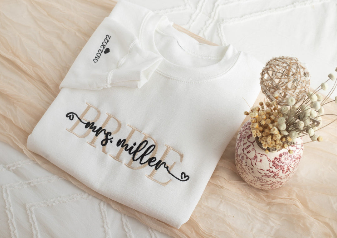 Embroidered Bride Sweatshirt, Bride Gift, Bridal Shower Gift, Bride Be Gift, Future Mrs Gift, Bride Gift, Personalized Bride Gift MXC250C X