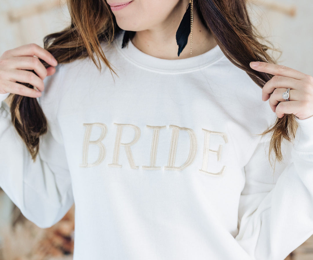 Embroidered Bride Sweatshirt, Bride Gifts, Bridal Shower Gift, Bride Be Gift, Future Mrs Gift, Bride Gift, Honeymoon Sweatshirt, BRID-C-250