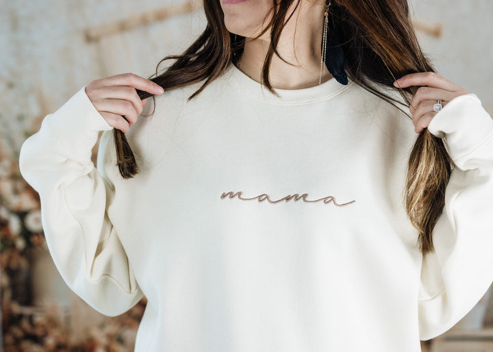 Custom Embroidered Mama Sweatshirt, Gifts for Mama Gigi Mimi Granny Grammy Meme Mema Memaw Mawmaw Mamaw Sweatshirt, MMC196C X