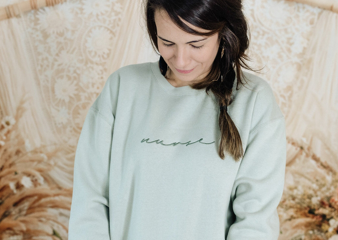 Embroidered Nurse Sweatshirt, Minimalist Nurse Crewneck, Nurse Graduation Gift, Gift for Nurse, Registered Nurse, Cute Nurse Gift, NUR-C-196