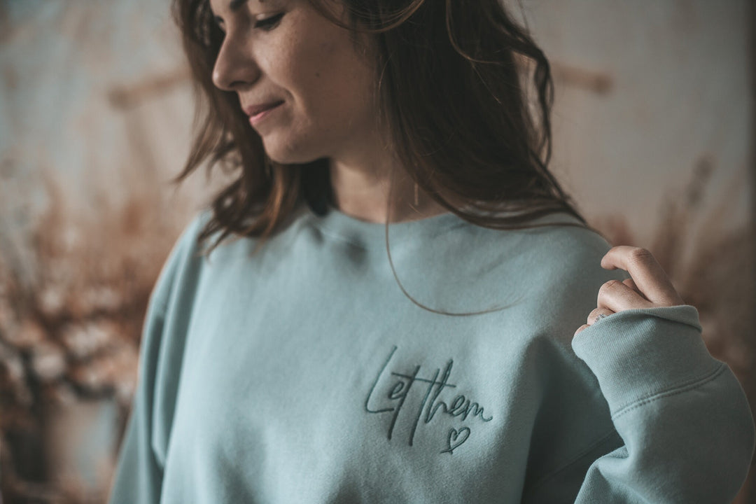 Embroidered Women's Crewneck Sweatshirt, Cute Gifts for Women, Motivational Quote Sweatshirt, Trendy Embroidered Sweatshirt, Gifts Mom X