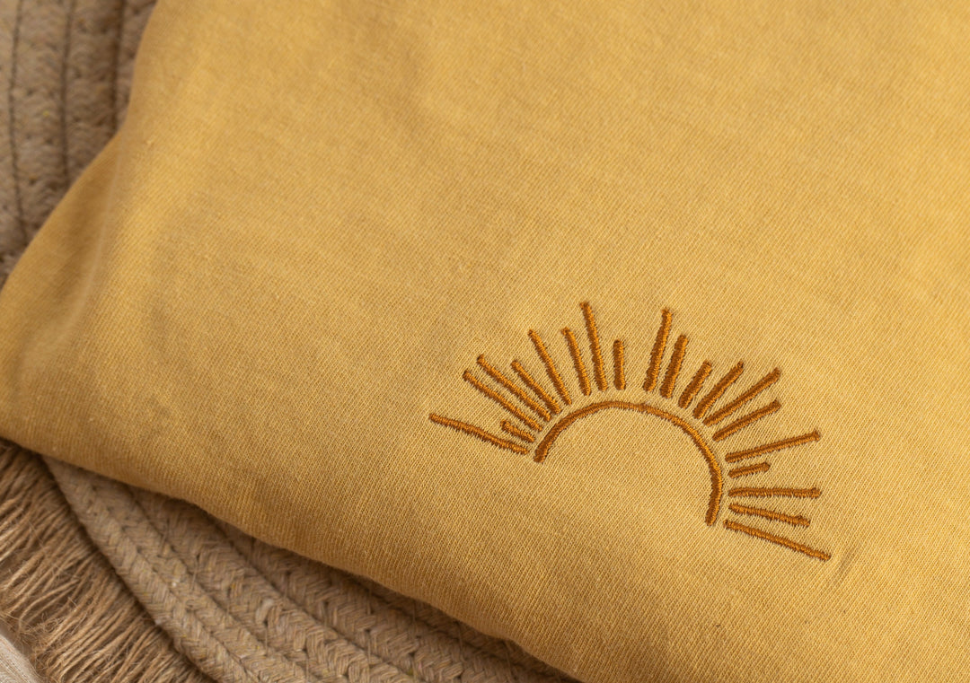Embroidered Sun Tshirt, Embroidered Sunshine tshirt, Embroidered Summer Tee, Embroidered Boho Shirt, Trendy Tshirts for Men Women SUN-C-97