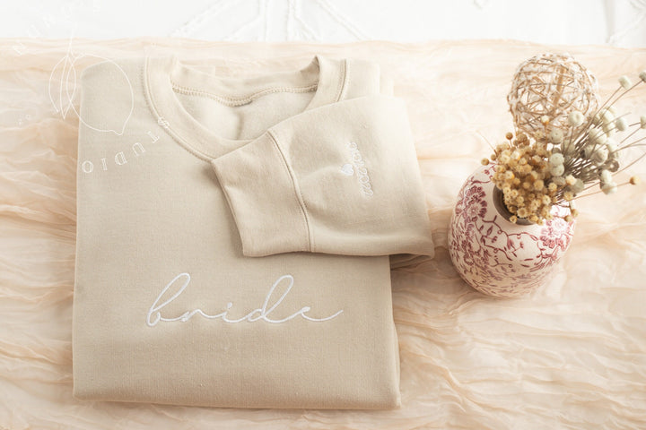Embroidered Bride Crewneck Sweatshirt, Bride To Be Gifts, Future Mrs. Gift, Engagement Gift, Bridal Shower Gift, Gifts for Bride, MMC196C X