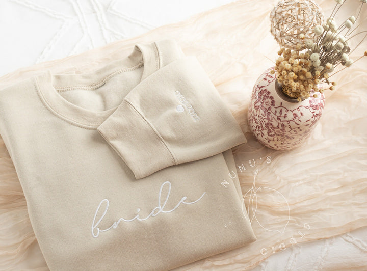 Embroidered Bridesmaid Crewneck Sweatshirt, Maid of Honor Gifts, Bridal Party Gifts, Bachelorette Party Sweatshirt, Embroidered MMC196C X