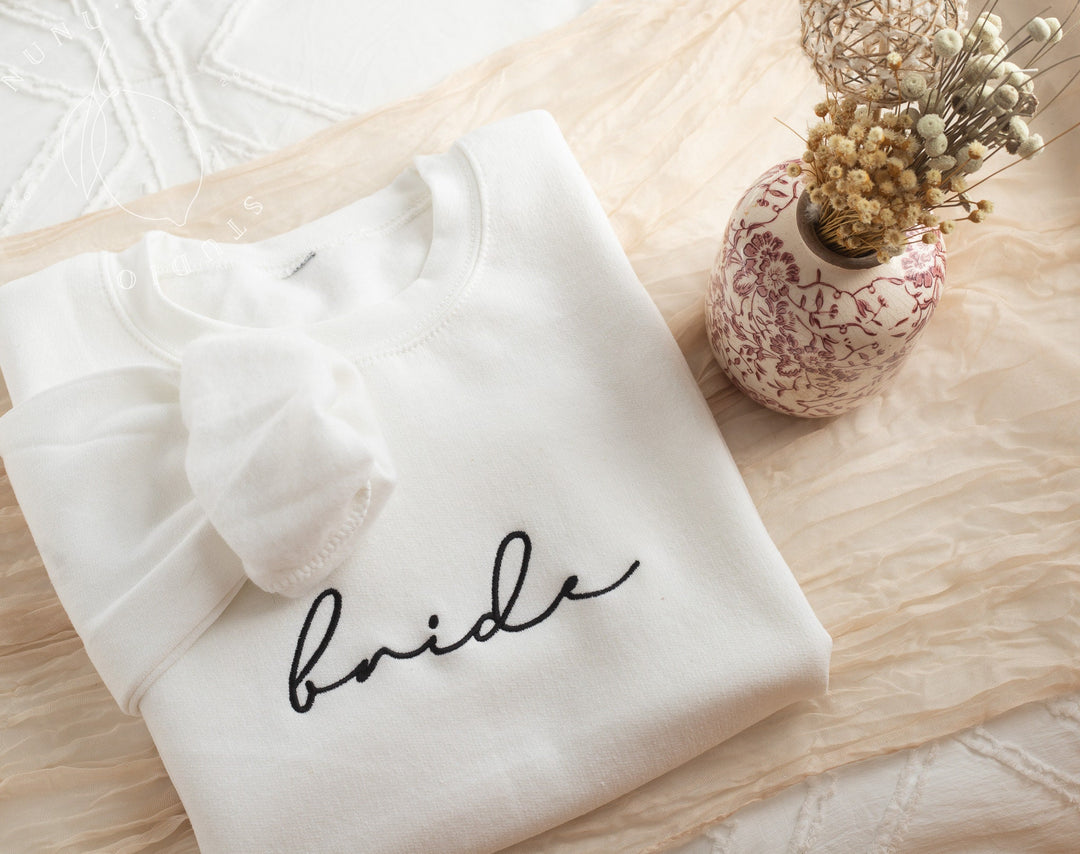 Embroidered Bride Crewneck Sweatshirt, Bride To Be Gifts, Future Mrs. Gift, Engagement Gift, Bridal Shower Gift, Gifts for Bride, MMC196C X