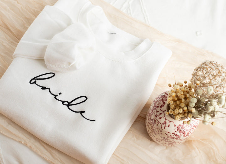 Embroidered Bride Crewneck Sweatshirt, Bride To Be Gifts, Future Mrs. Gift, Engagement Gift, Bridal Shower Gift, Gifts for Bride, MMC196C X