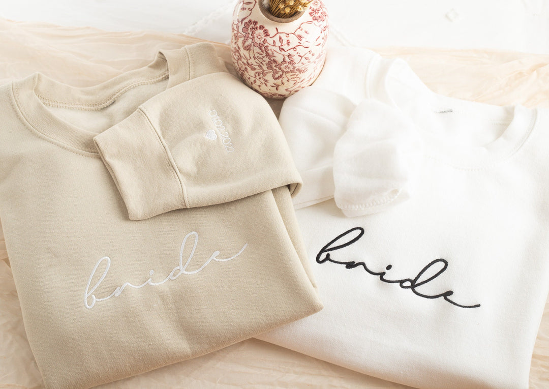Embroidered Bride Crewneck Sweatshirt, Bride To Be Gifts, Future Mrs. Gift, Engagement Gift, Bridal Shower Gift, Gifts for Bride, MMC196C X