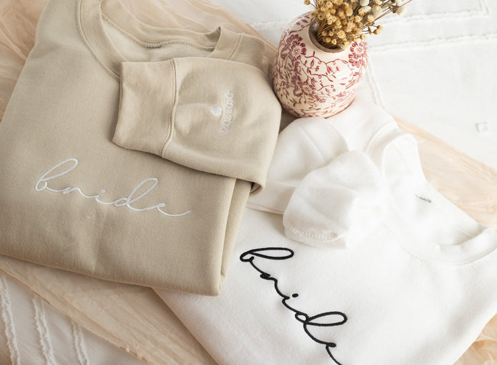Embroidered Bride Crewneck Sweatshirt, Bride To Be Gifts, Future Mrs. Gift, Engagement Gift, Bridal Shower Gift, Gifts for Bride, MMC196C X