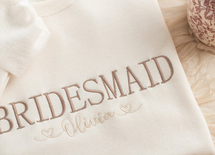 Embroidered Bridesmaid Sweatshirt, Maid of Honor Gifts, Bridal Party Gifts, Bachelorette Party Sweatshirt, Bridesmaid Proposal BPC250C X