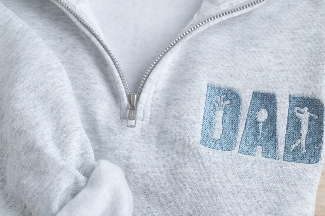 Embroidered Golfer Dad Quarter Zip Sweatshirt, Golf Dad Gifts, Golfer Gifts, Gift for Husband, Father's Day Gifts, Golf Dad GOLF-P-97