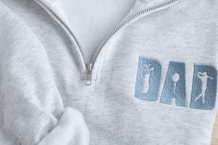 Embroidered Golfer Dad Quarter Zip Sweatshirt, Golf Dad Gifts, Golfer Gifts, Gift for Husband, Father's Day Gifts, Golf Dad GOLF-P-97