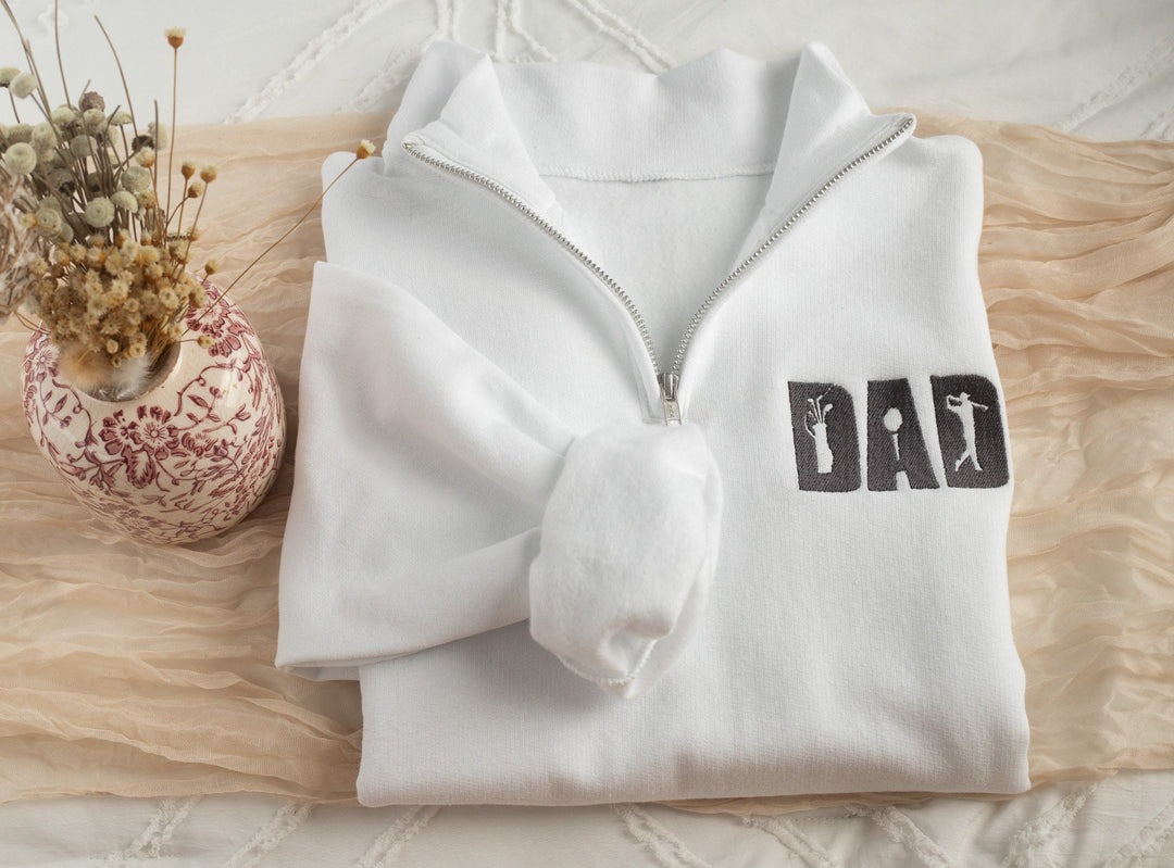 Embroidered Golfer Dad Quarter Zip Sweatshirt, Golf Dad Gifts, Golfer Gifts, Gift for Husband, Father's Day Gifts, Golf Dad GOLF-P-97