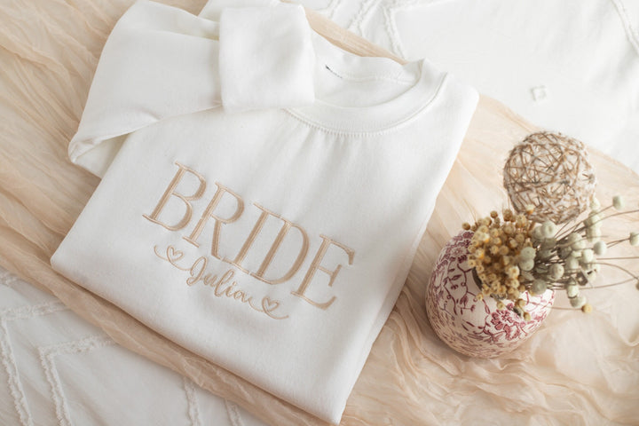 Embroidered Bride Sweatshirt, Personalized Bride Gifts, Bridal Shower Gift, Bride Be Gift, Future Mrs Gifts, Honeymoon Sweatshirt BPC250C X