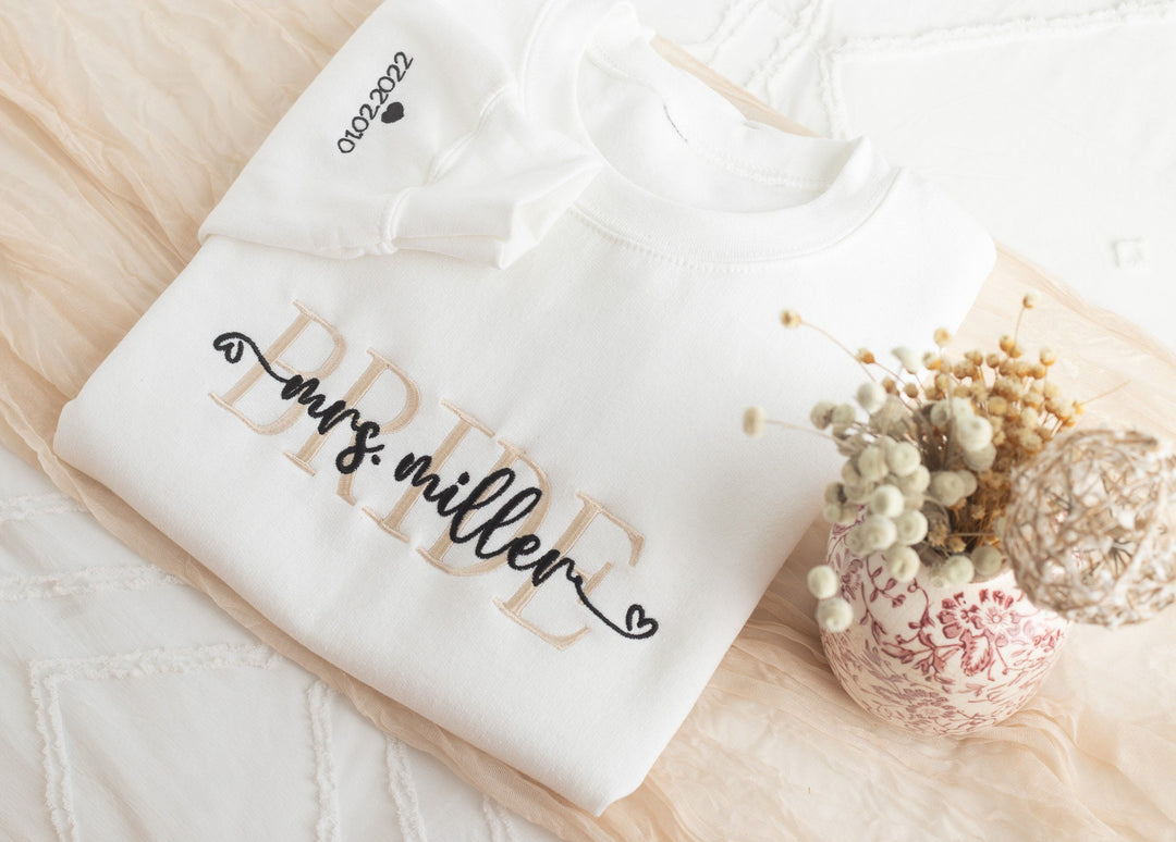Embroidered Bride Sweatshirt, Bride Gift, Bridal Shower Gift, Bride Be Gift, Future Mrs Gift, Bride Gift, Personalized Bride Gift MXC250C X