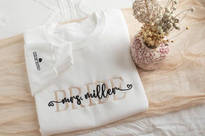 Embroidered Bride Sweatshirt, Bride Gift, Bridal Shower Gift, Bride Be Gift, Future Mrs Gift, Bride Gift, Personalized Bride Gift MXC250C X