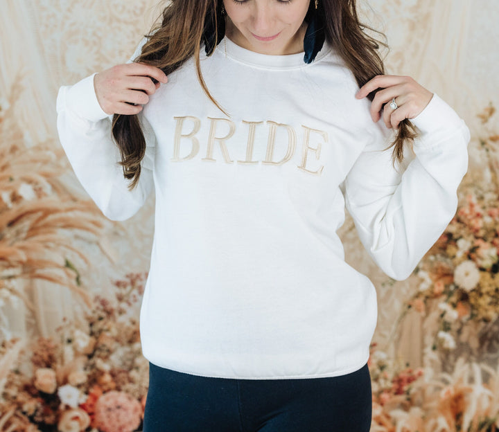 Embroidered Bride Sweatshirt, Bride Gifts, Bridal Shower Gift, Bride to Be Gift, Future Mrs Gifts, Honeymoon Sweatshirt, BRID-C-250