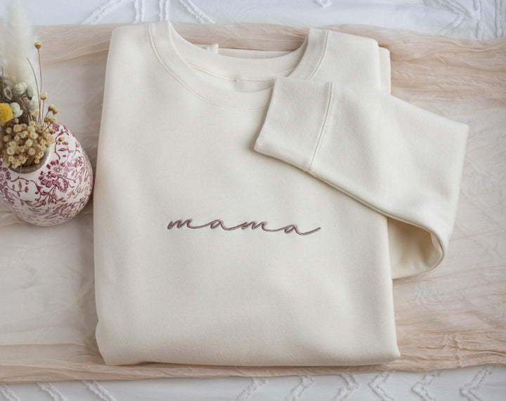 Custom Embroidered Mama Sweatshirt, Gifts for Mama Gigi Mimi Granny Grammy Meme Mema Memaw Mawmaw Mamaw Sweatshirt, MMC196C X