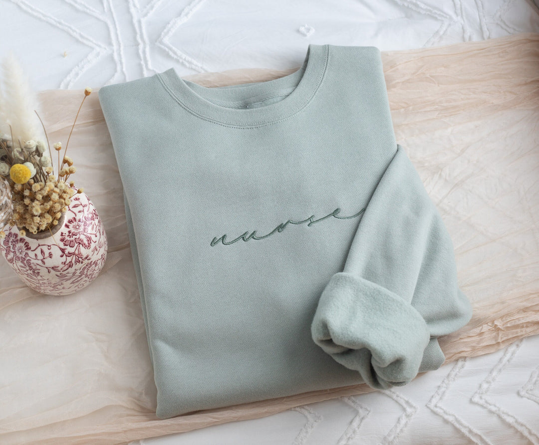 Embroidered Nurse Sweatshirt, Minimalist Nurse Crewneck, Nurse Graduation Gift, Gift for Nurse, Registered Nurse, Cute Nurse Gift, NUR-C-196
