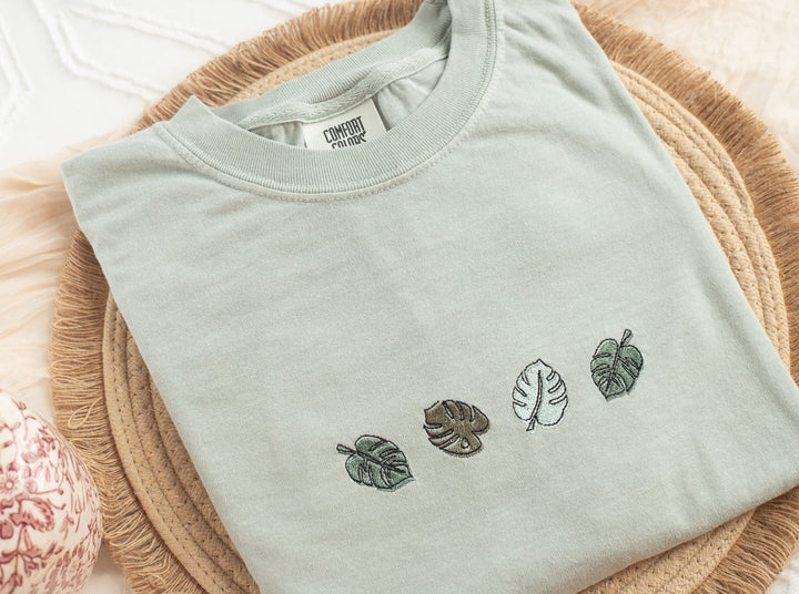 Embroidered Monstera Plant Tshirt, Embroidered Gardening Tshirt, Plant Lover Shirt, Gardener Gifts, Gardening Gifts, Plant Love, MONS-C-196